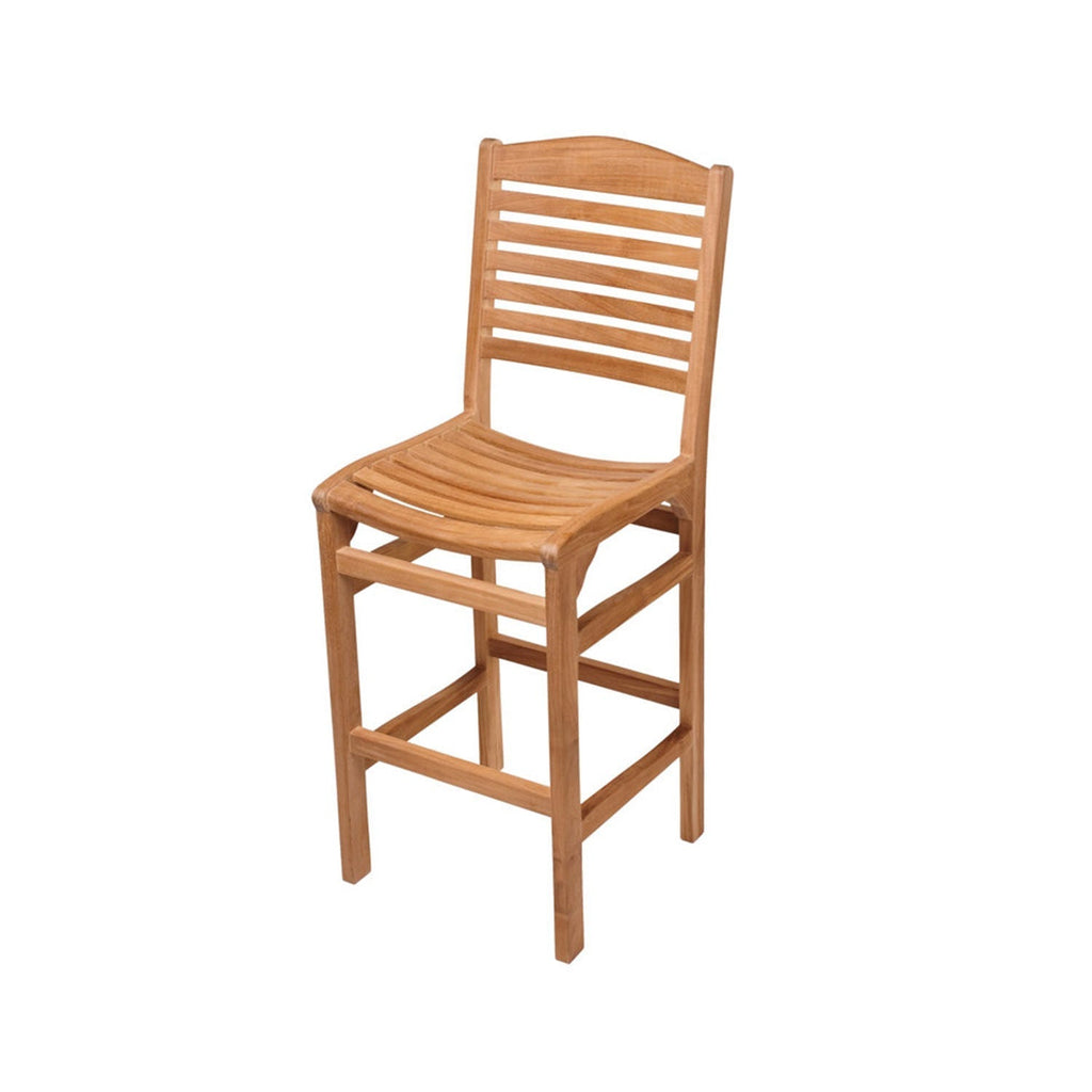 Aurelien Armless Teak Outdoor Bar Stool