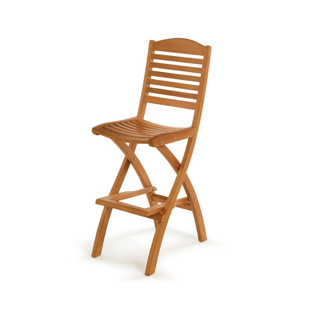 Aurelien Folding Armless Teak Outdoor Bar Stool