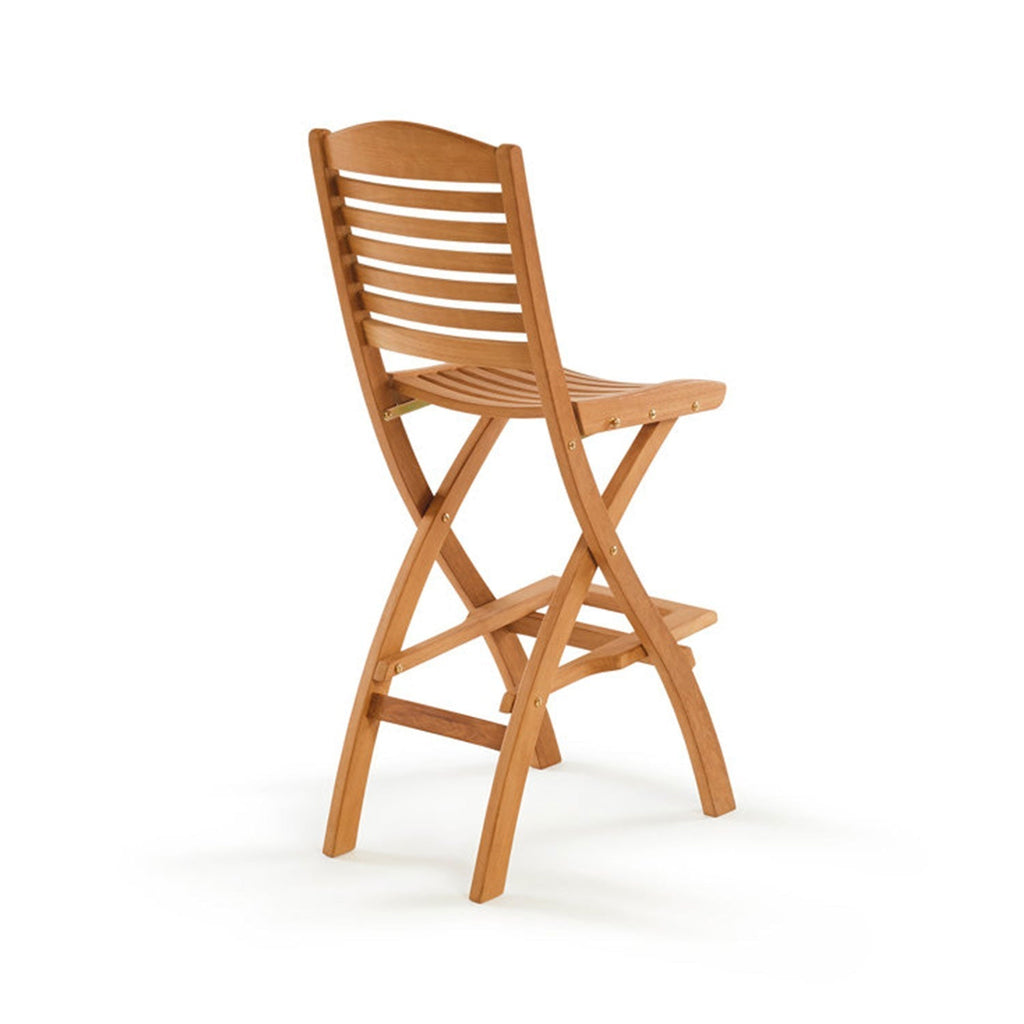 Aurelien Folding Armless Teak Outdoor Bar Stool