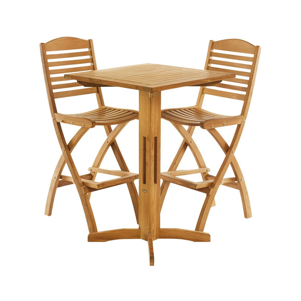 Aurelien Folding Armless Teak Outdoor Bar Stool