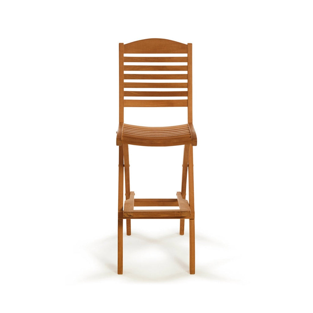 Aurelien Folding Armless Teak Outdoor Bar Stool