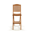 Aurelien Folding Armless Teak Outdoor Bar Stool