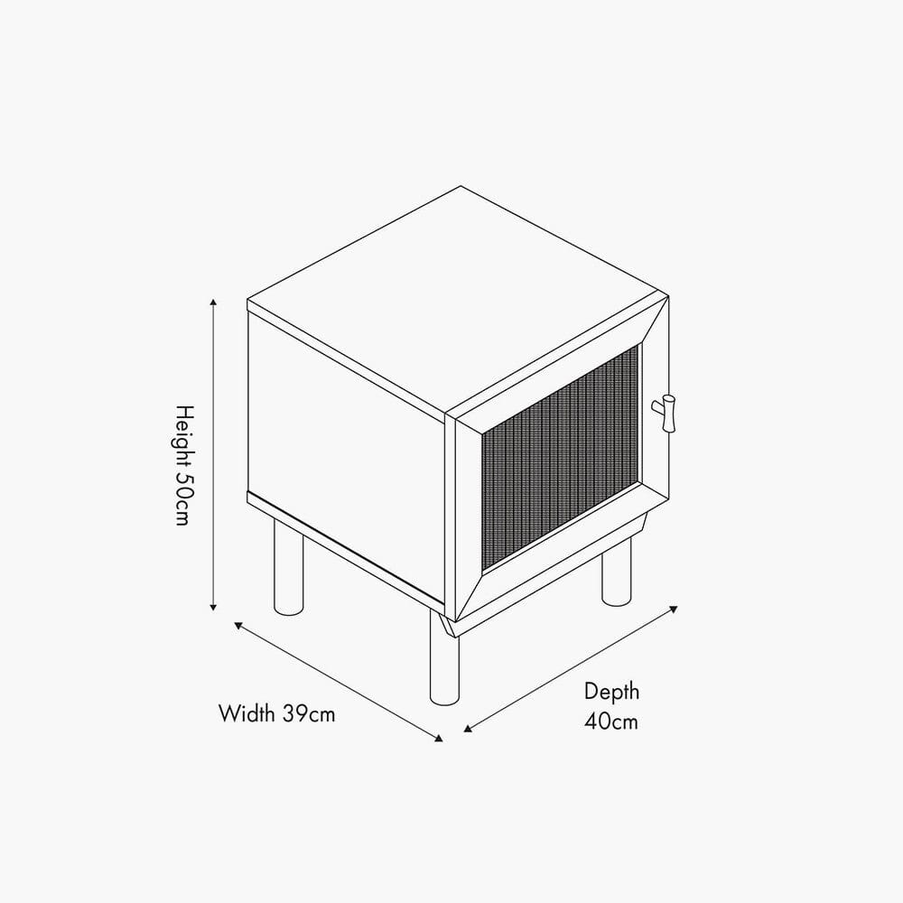 Averso Natural Rattan 1 Door Bedside Table
