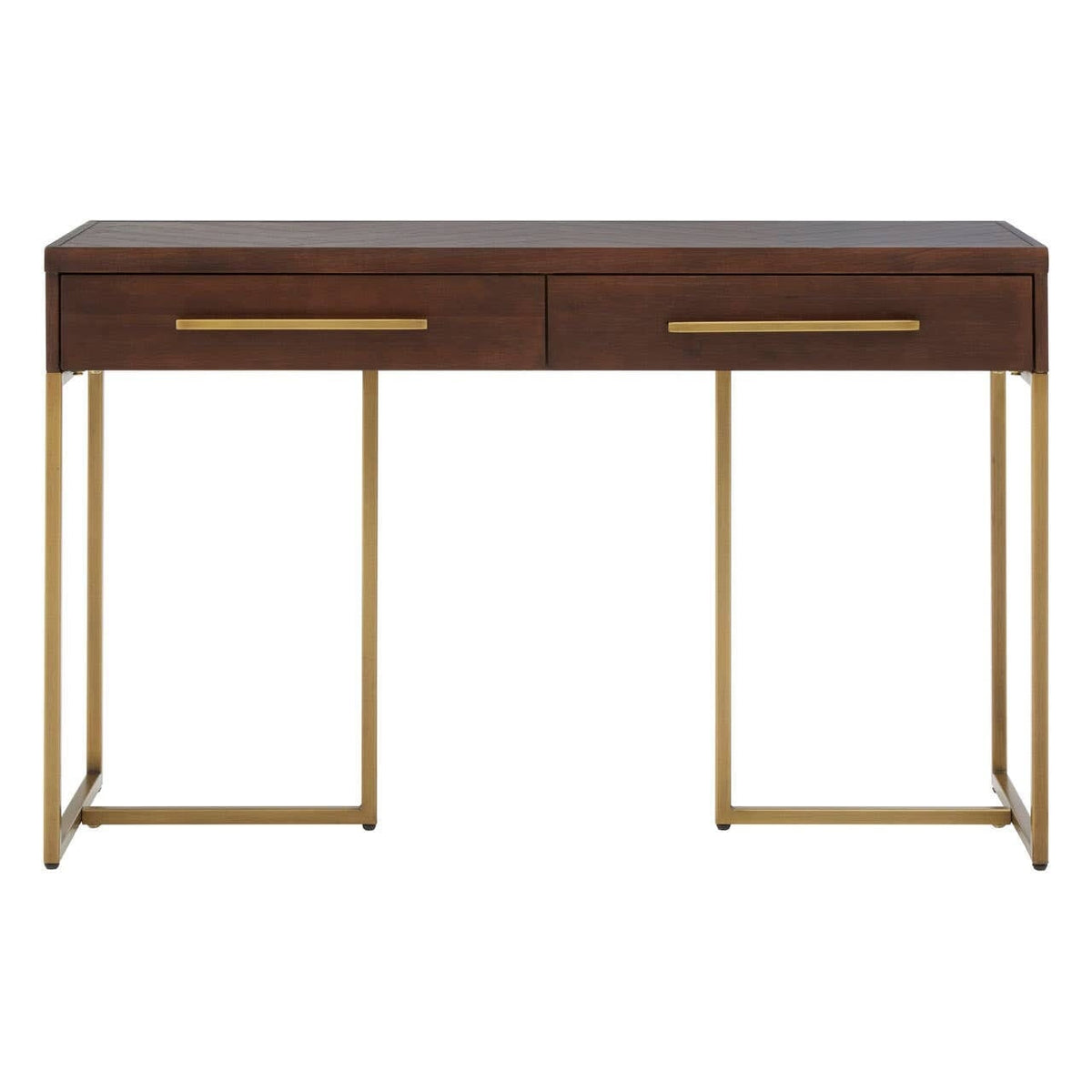 Bancha Dark Wood Console Table with Herringbone Detail