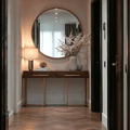 Bancha Dark Wood Console Table with Herringbone Detail