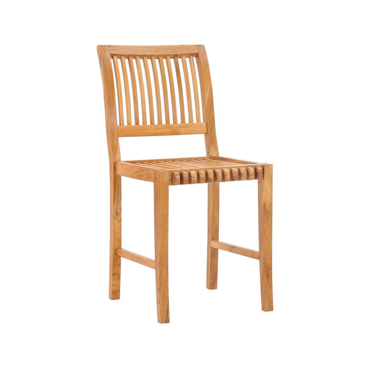 Bertrand Armless Teak Outdoor Bar Stool