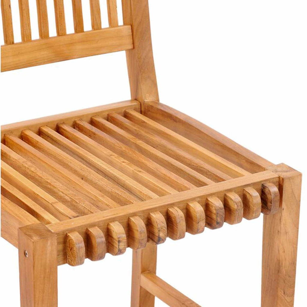 Bertrand Armless Teak Outdoor Bar Stool