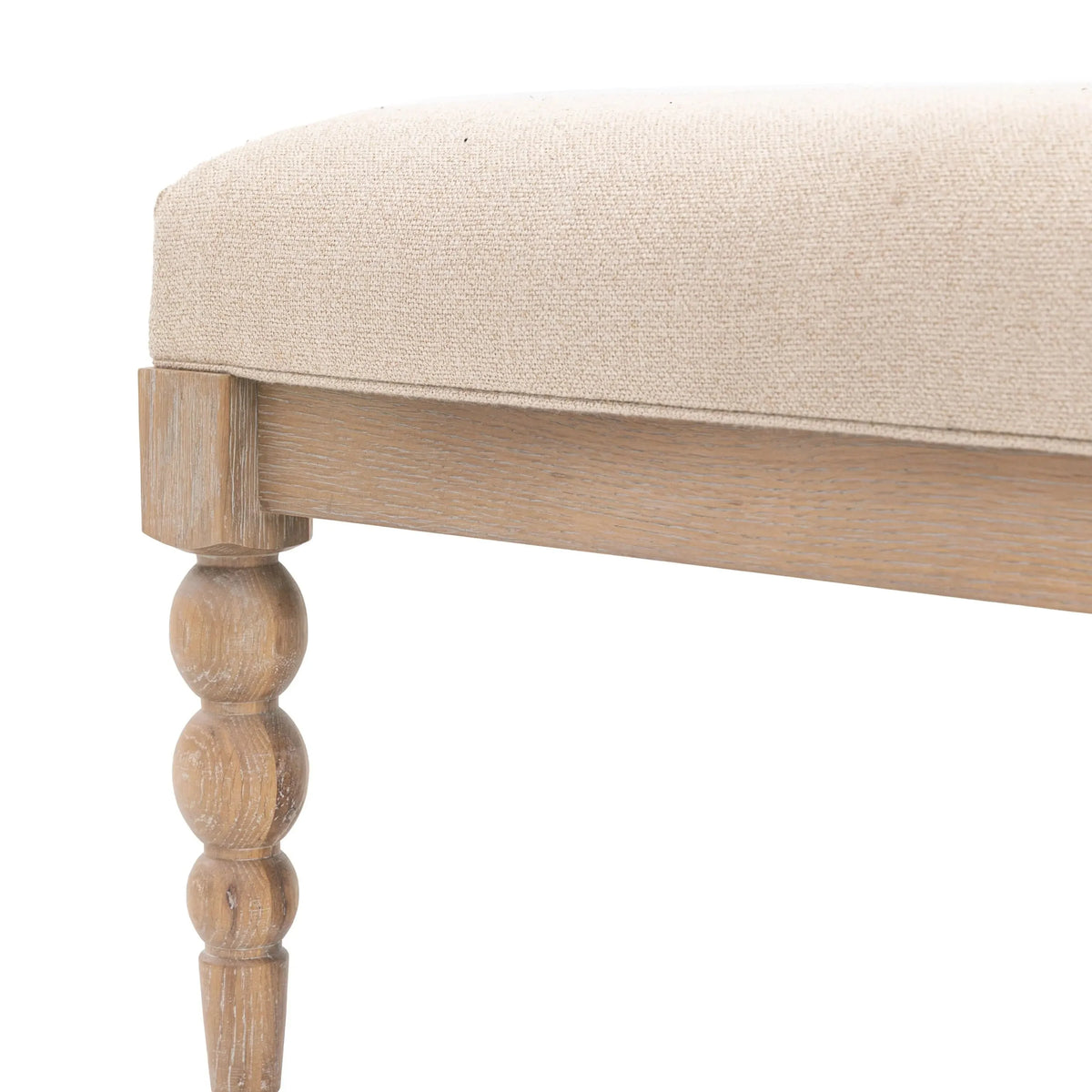 Blenheim Linen Fabric Top Square Coffee Table with Oak Legs