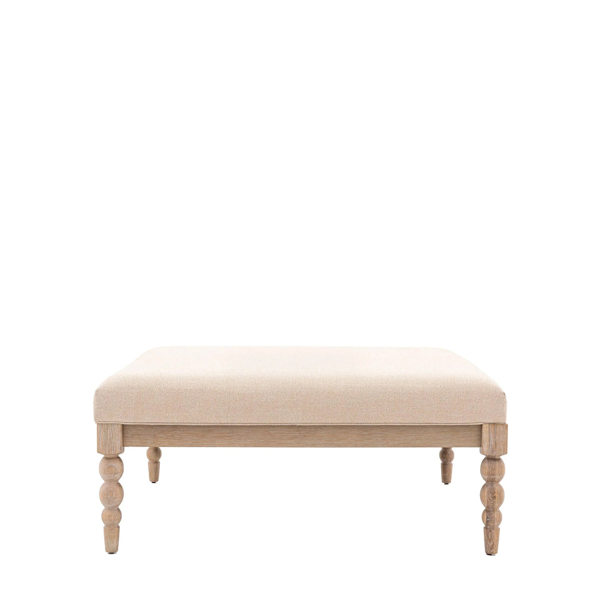 Blenheim Linen Fabric Top Square Coffee Table with Oak Legs