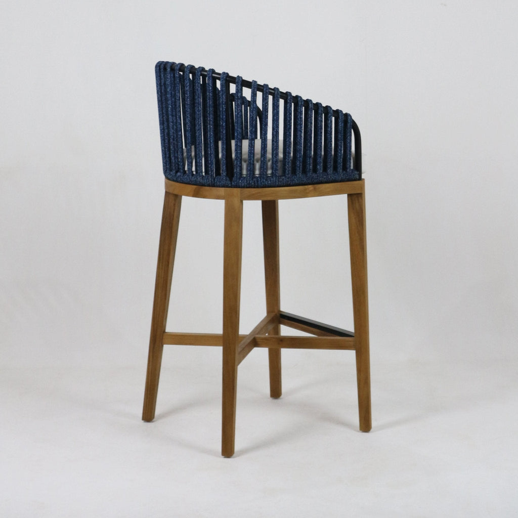 Cabana Teak & Woven Outdoor Bar & Counter Stool