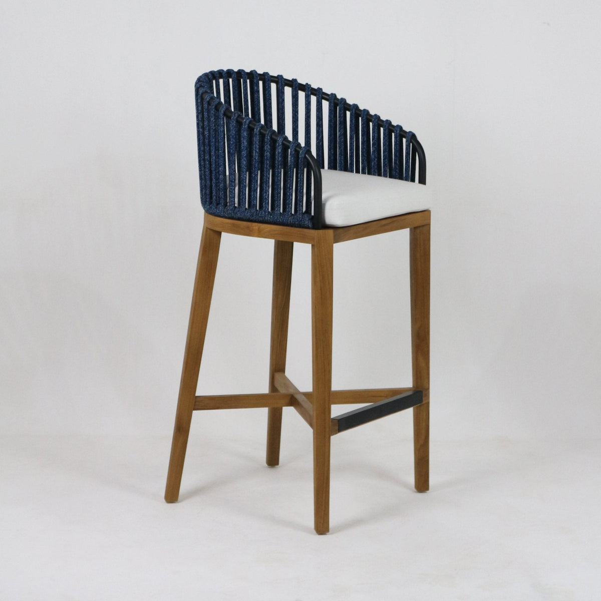 Cabana Teak & Woven Outdoor Bar & Counter Stool