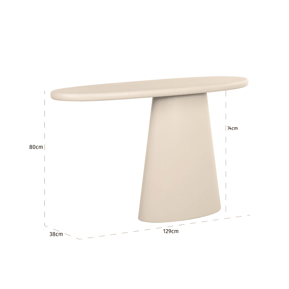 Carys Beige Oval Top Console Table