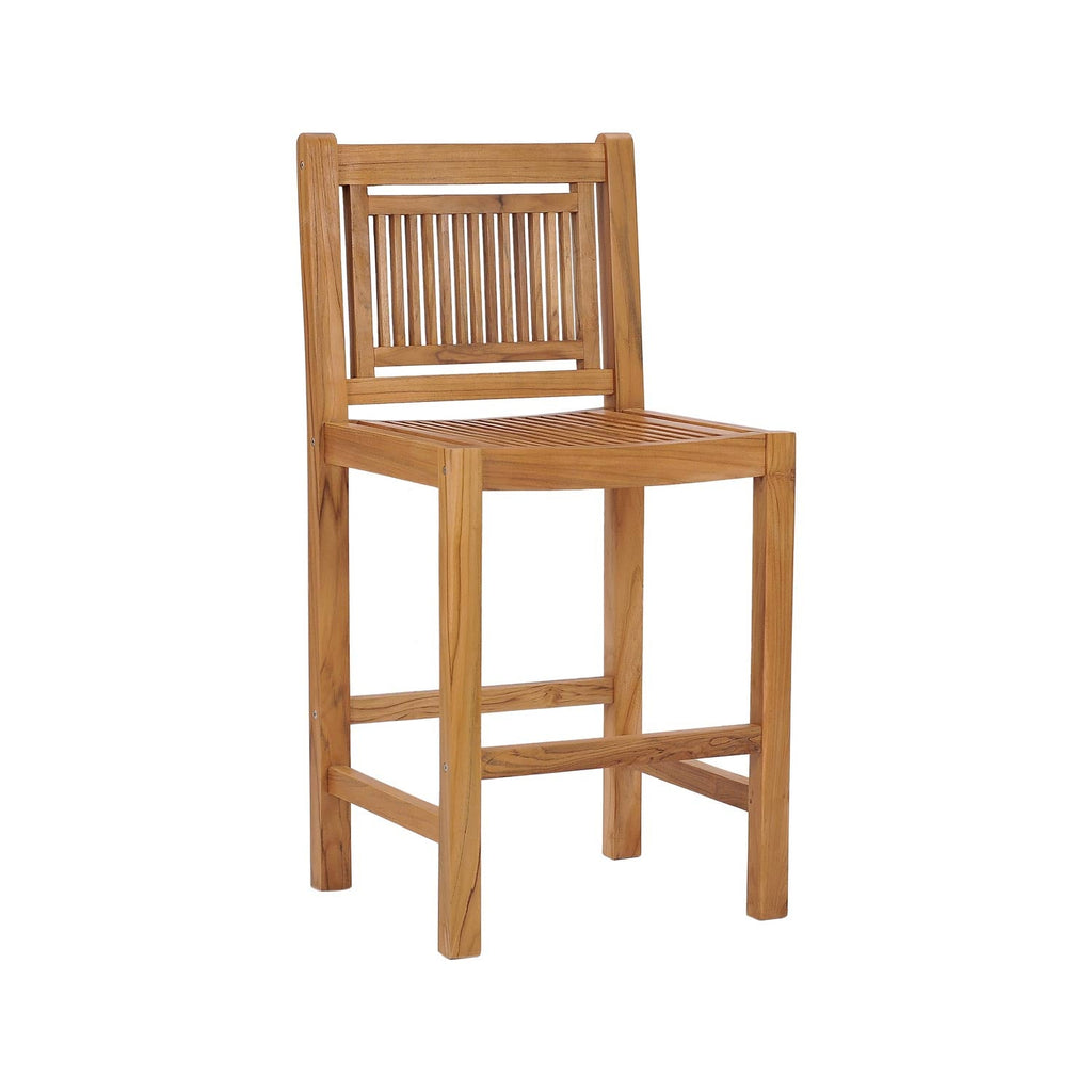 Cedric Armless Teak Outdoor Bar Stool