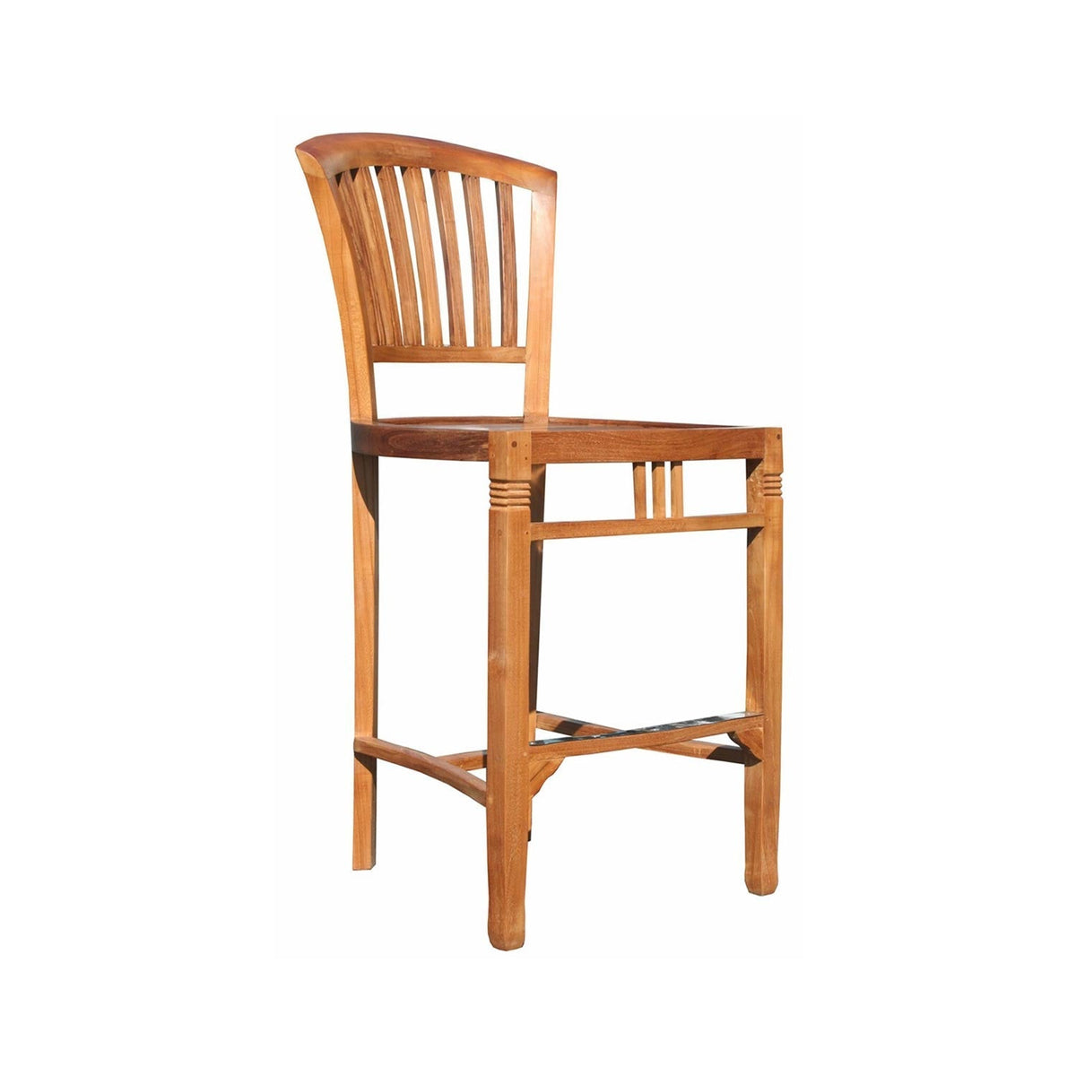 Christophe Armless Teak Outdoor Bar Stool