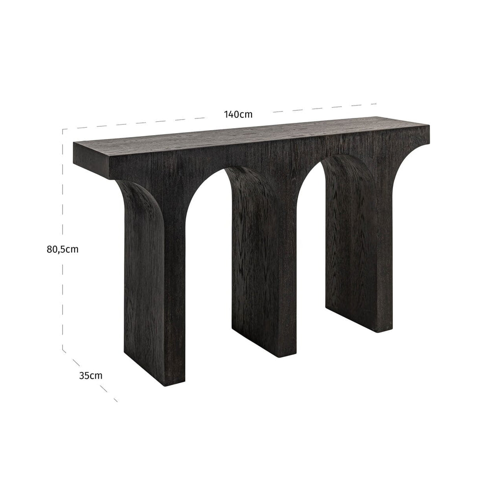 Churchill Black Wooden Arch Console Table