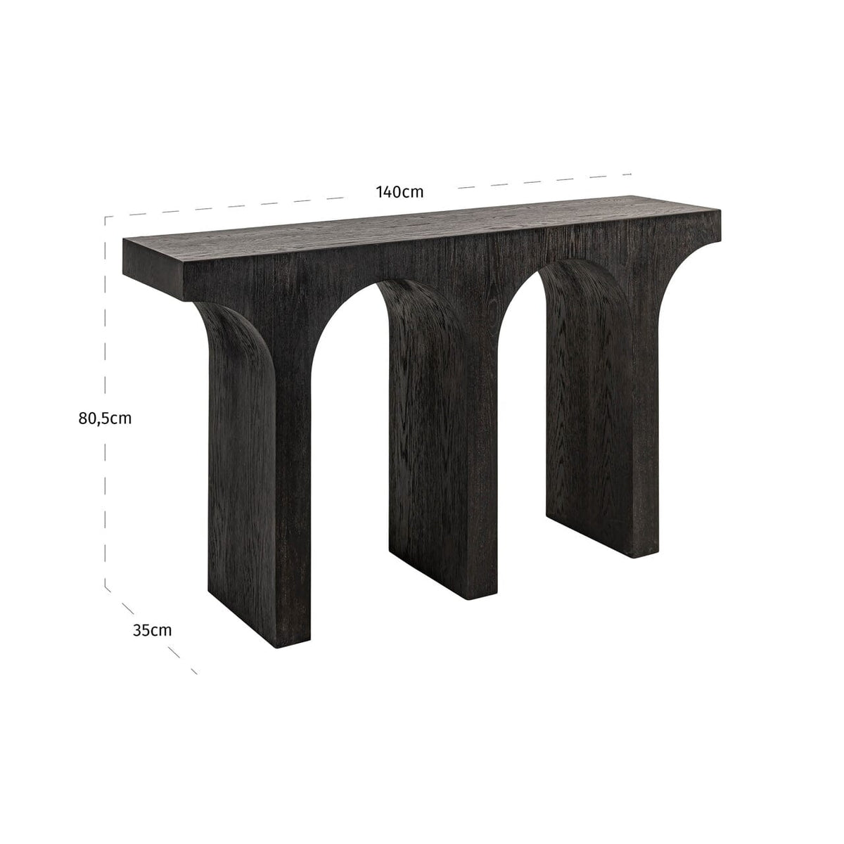 Churchill Black Wooden Arch Console Table