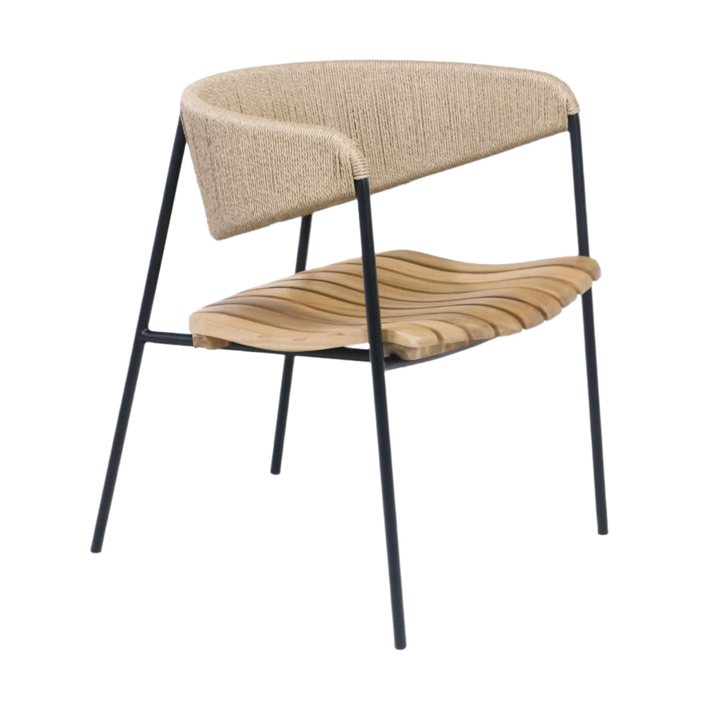 Clara Chair With Teak Seat And Rush Webbing