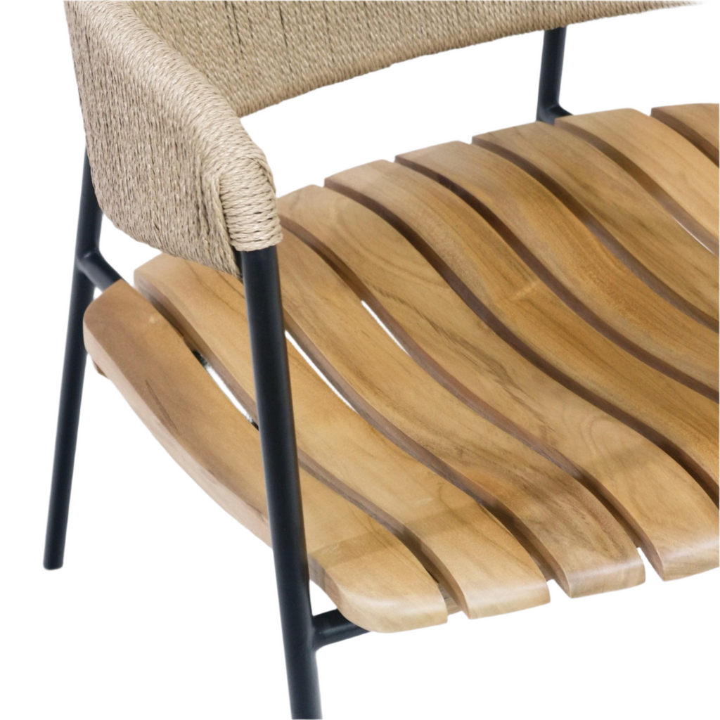 Clara Chair With Teak Seat And Rush Webbing
