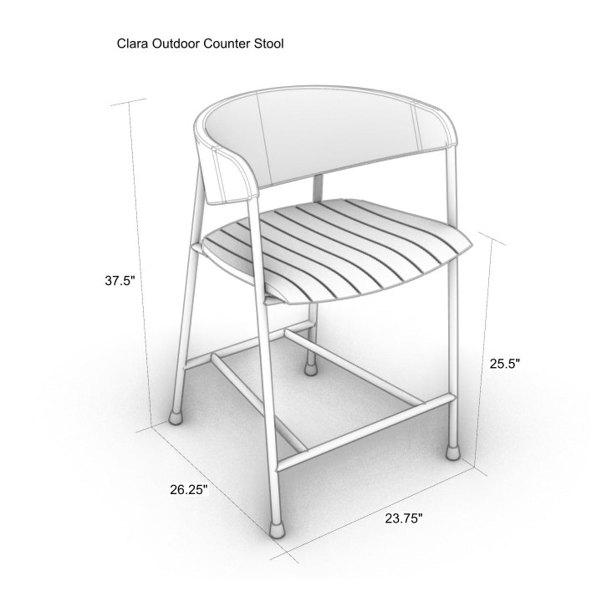 Clara Stool with Teak Seat and Rush Weaving Backrest