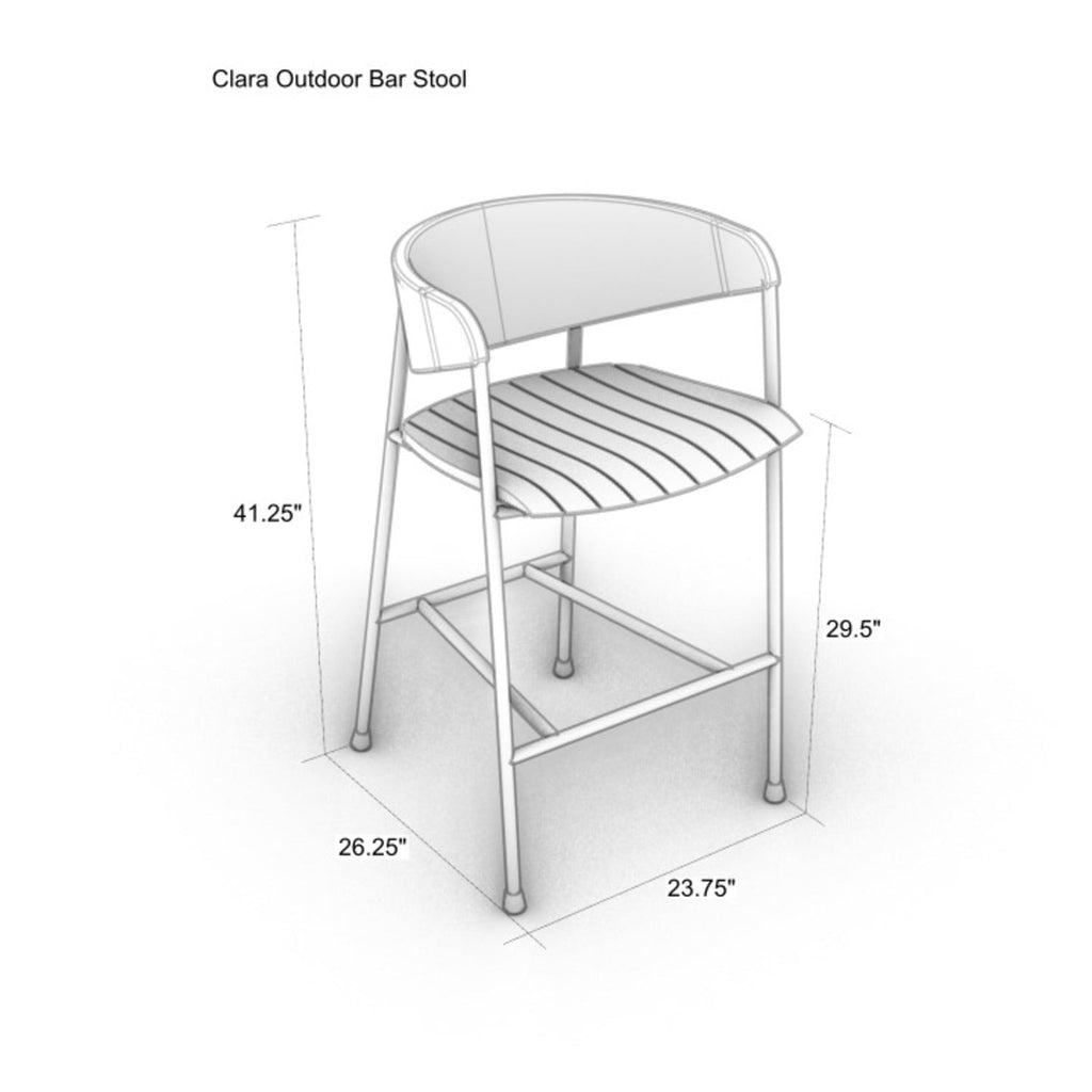 Clara Stool with Teak Seat and Rush Weaving Backrest