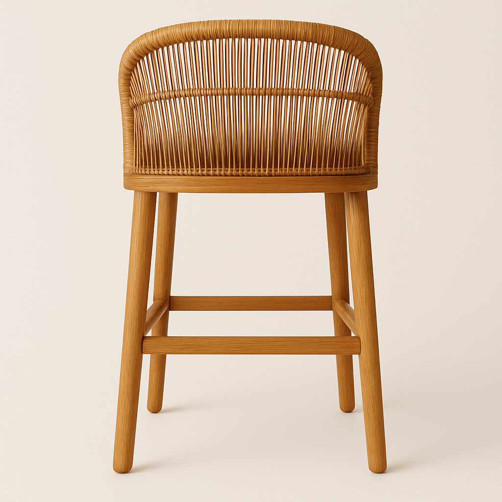 Closter Outdoor Teak & Aluminium Woven Bar & Counter Stool