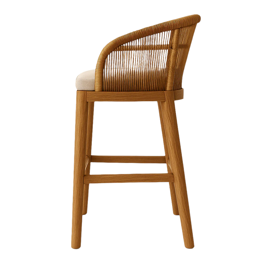 Closter Outdoor Teak & Aluminium Woven Bar & Counter Stool