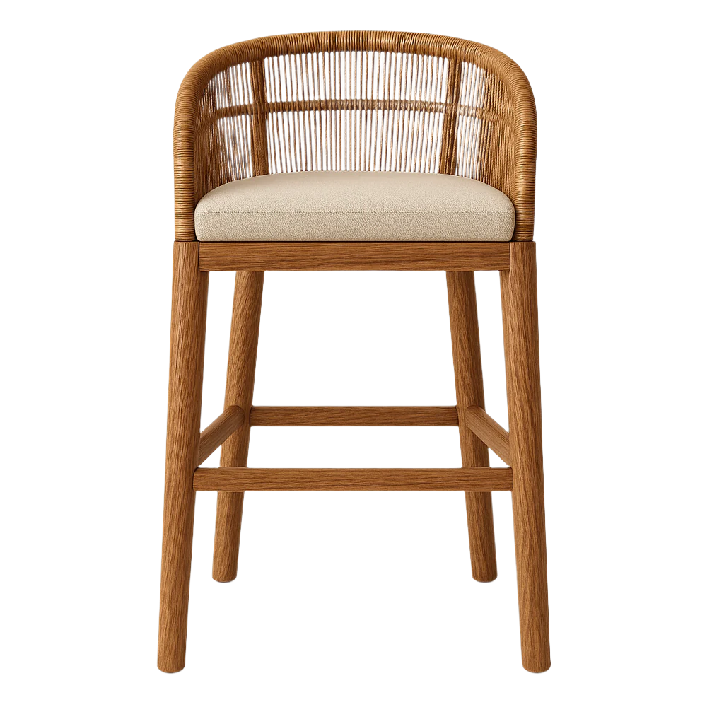 Closter Outdoor Teak & Aluminium Woven Bar & Counter Stool