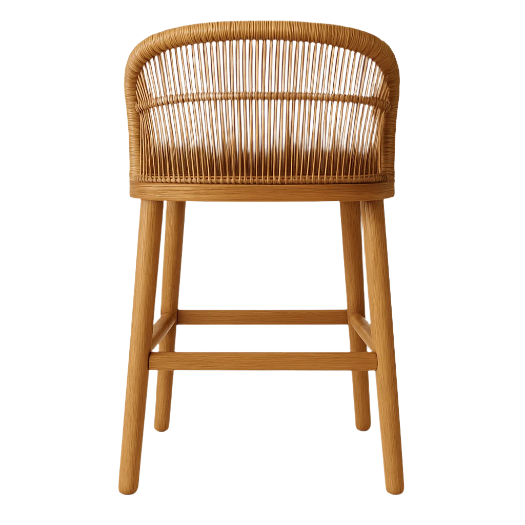 Closter Outdoor Teak & Aluminium Woven Bar & Counter Stool
