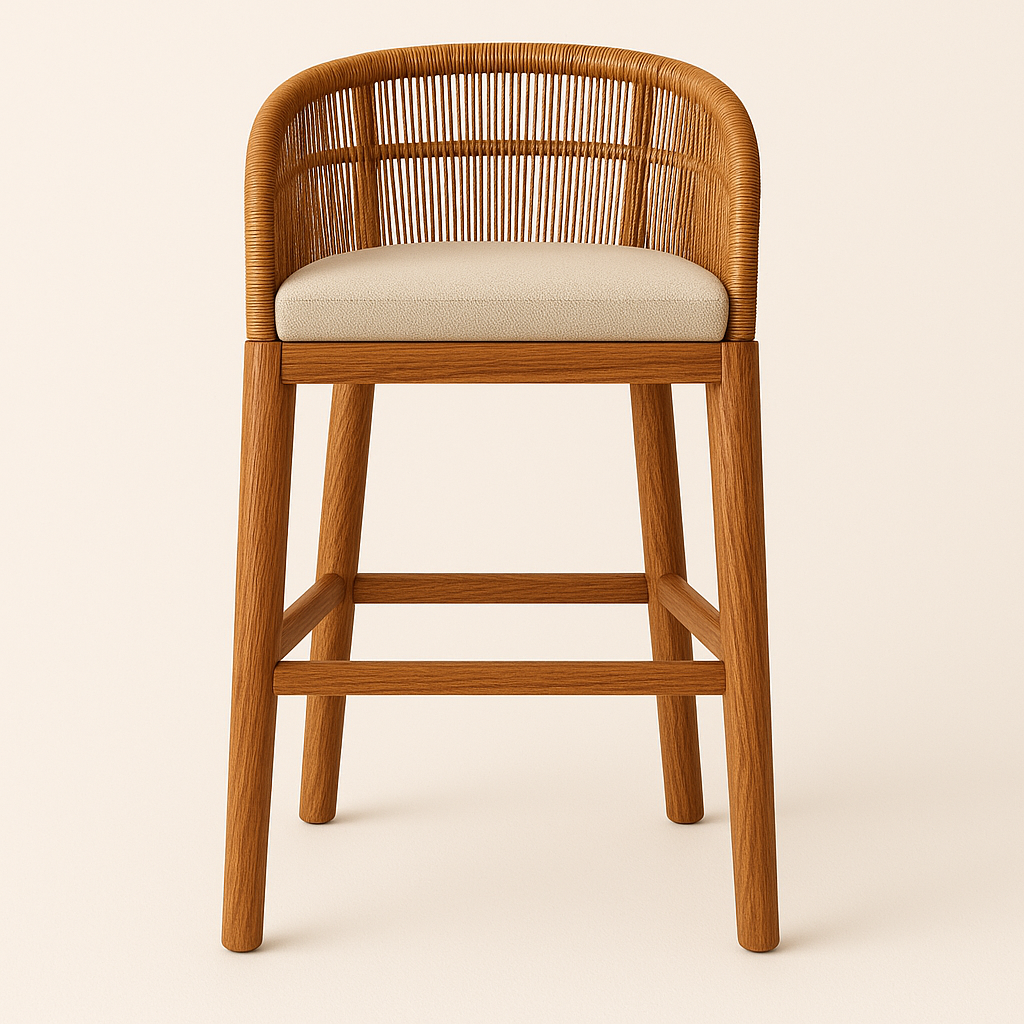 Closter Outdoor Teak & Aluminium Woven Bar & Counter Stool