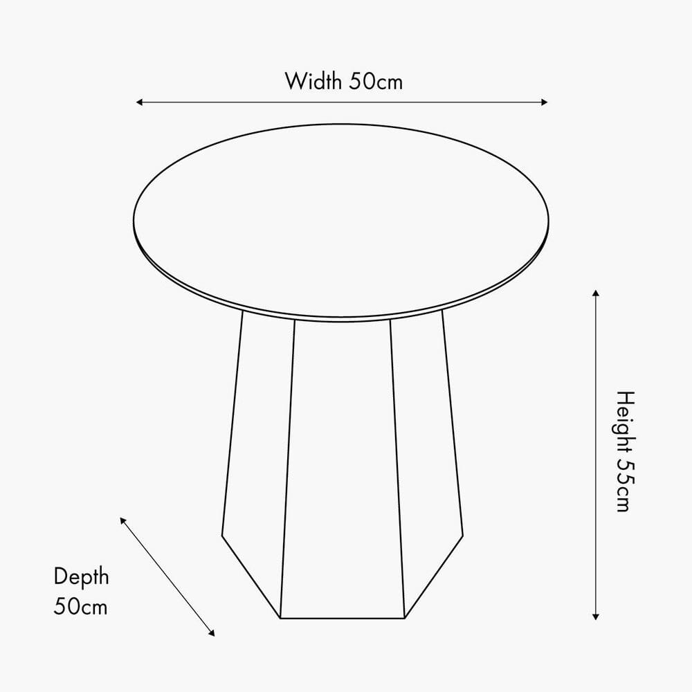 Collins Dark Brown Wooden Side Table with Marble Effect Top