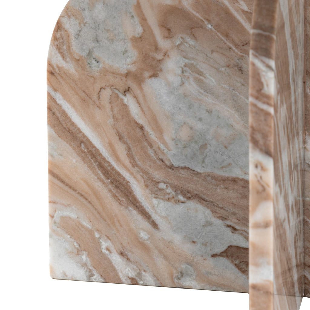 Osaka Cream & Coffee Abstract Natural Marble Coffee Table