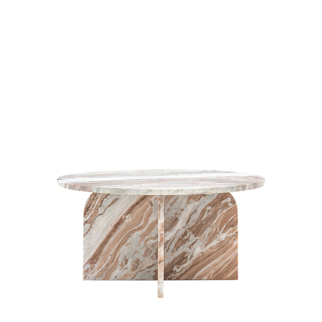 Osaka Cream & Coffee Abstract Natural Marble Coffee Table