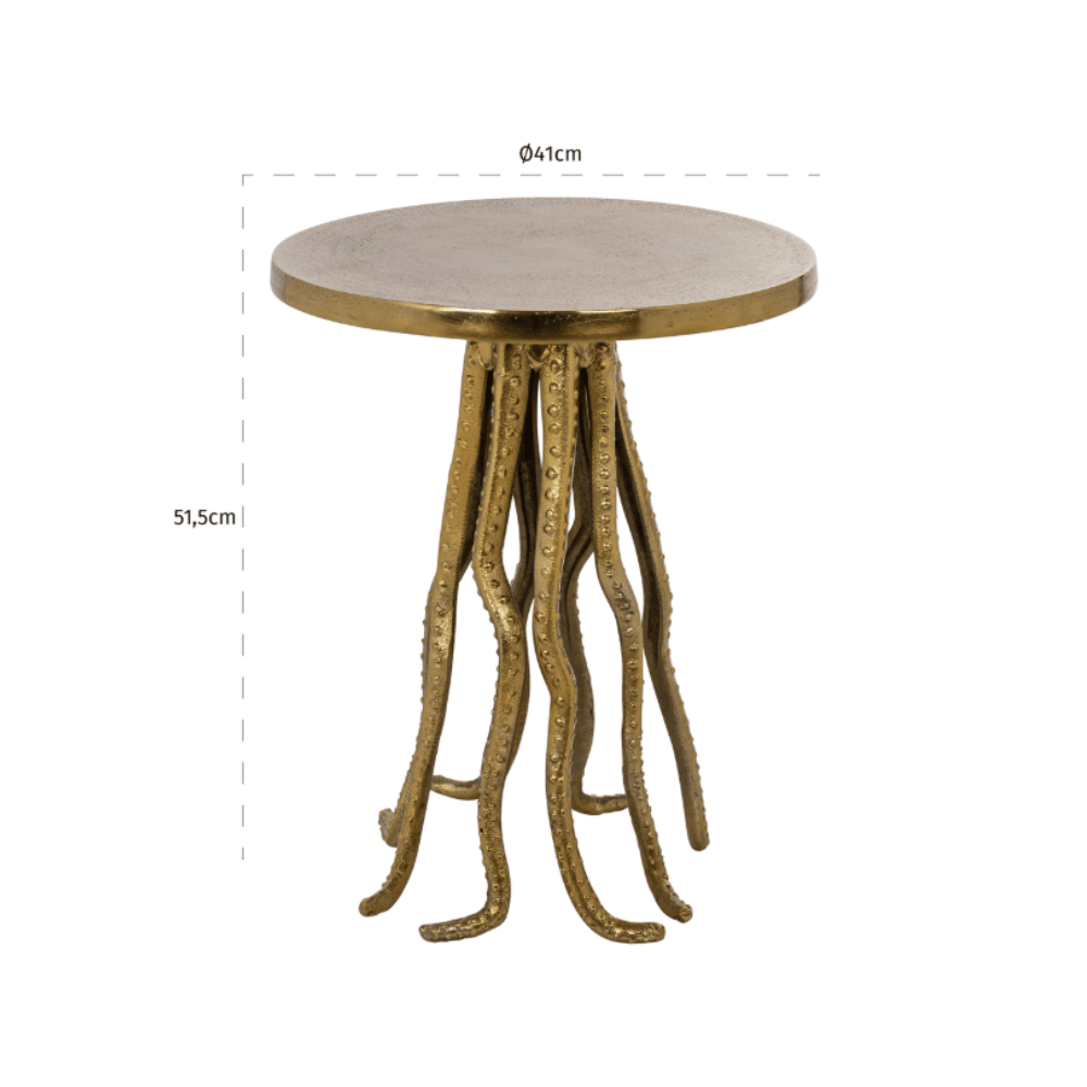 Cristella Brushed Gold Statement Side Table