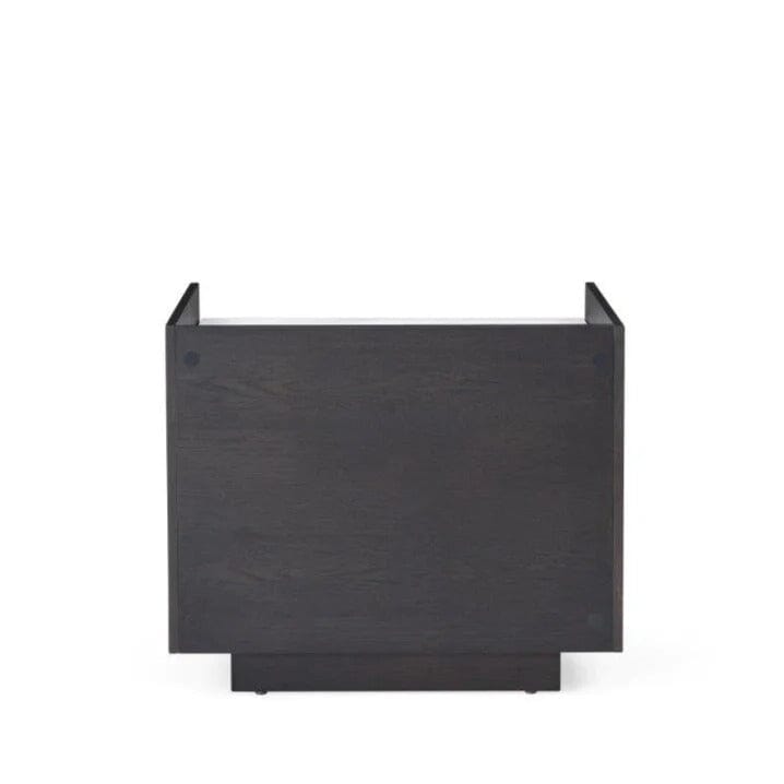 Cyra Dark Grey Luxury Oak 2 Door Bedside Table with Marble Top