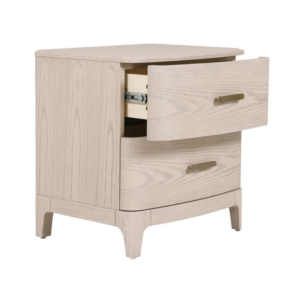 Dahlia Lightwash Wood 2 Drawer Bedside Table