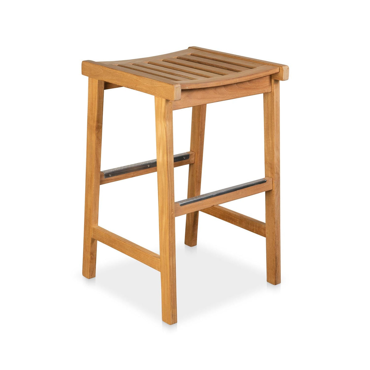 Damien Backless Teak Outdoor Bar Stool
