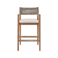 Daniel Upholstered Teak Outdoor Bar Stool