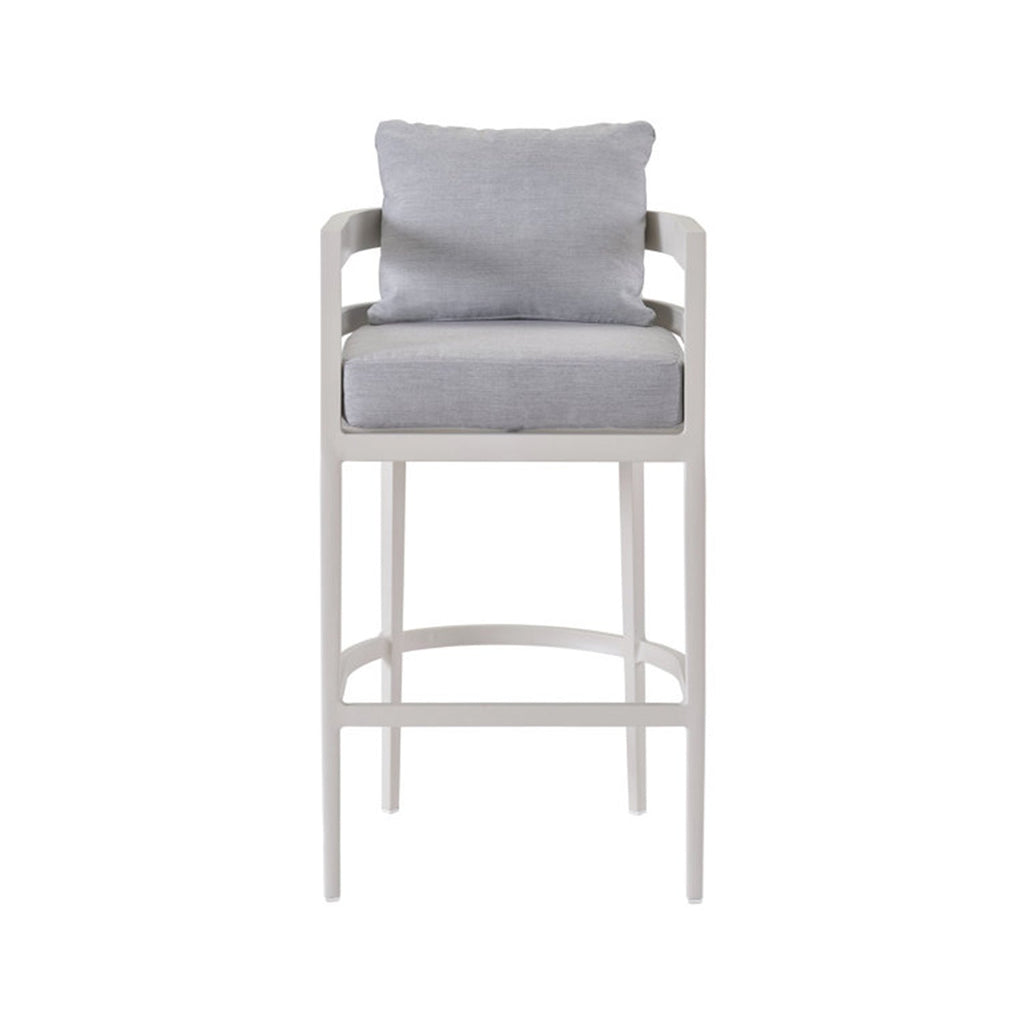 Didier Upholstered Teak Outdoor Bar Stool
