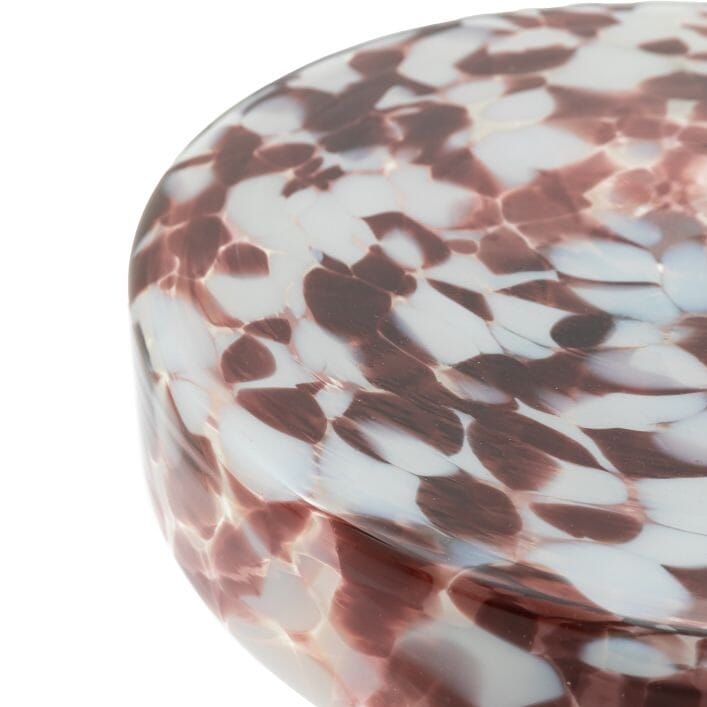 Dionisia Dark Cherry Speckled Blown Glass Side Table