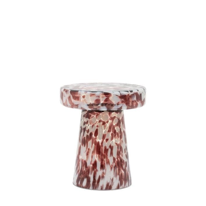Dionisia Dark Cherry Speckled Blown Glass Side Table