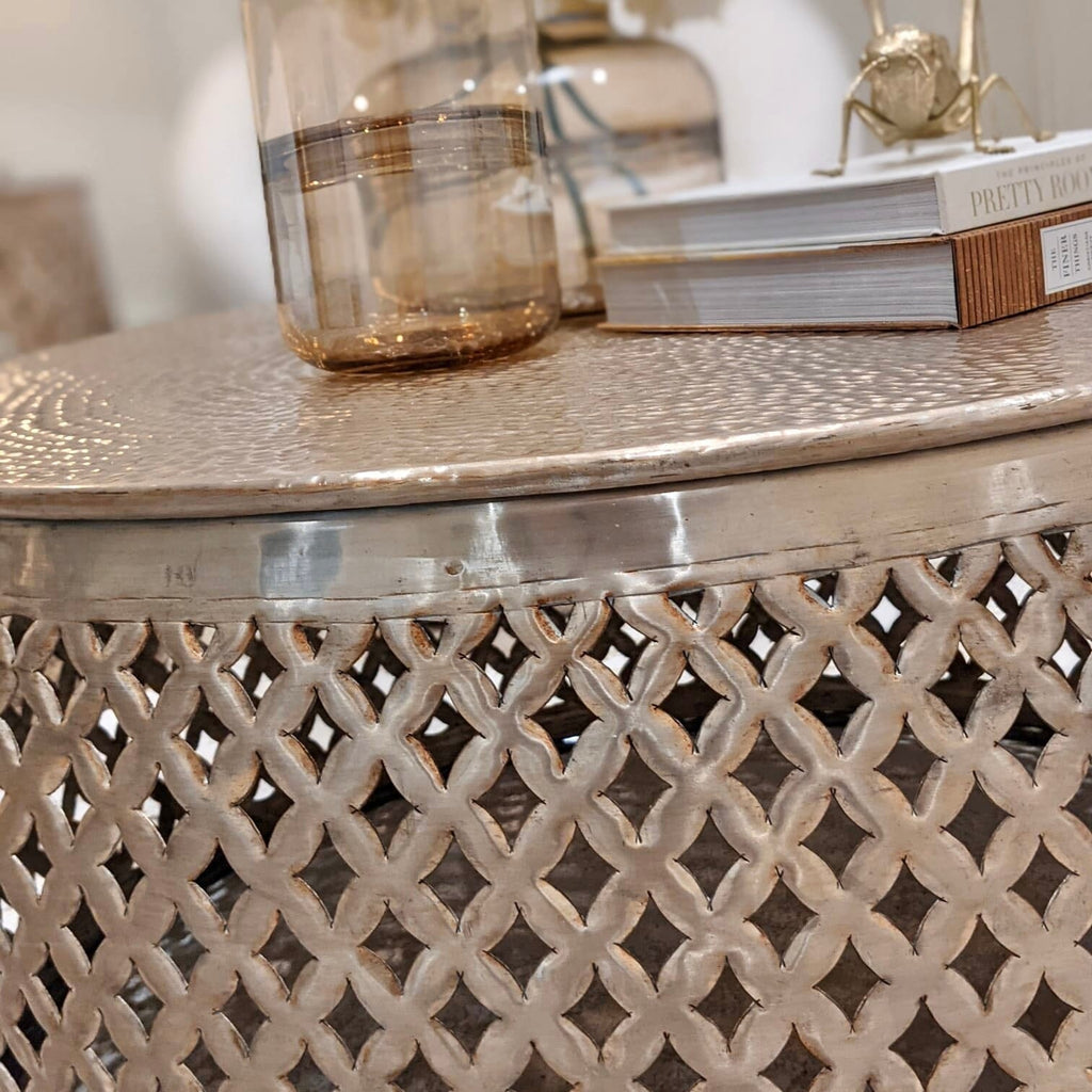Duvali Gold Round Side Table