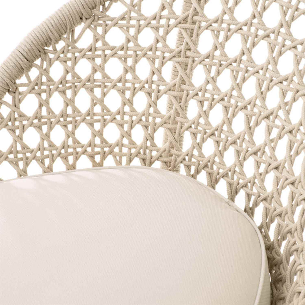 Edgar Upholstered Armless Teak Outdoor Bar Stool
