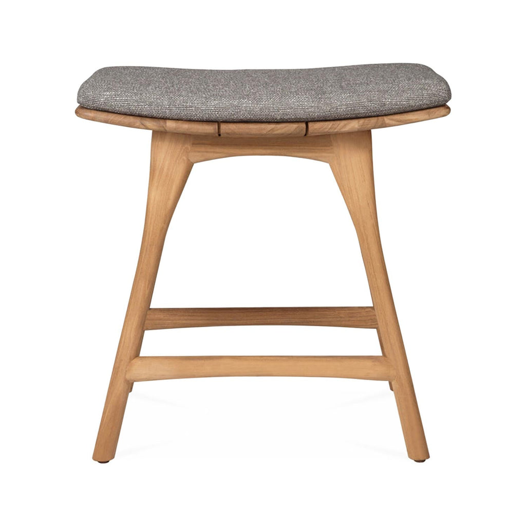 Edmond Upholstered Backless Teak Outdoor Bar and Counter Stool