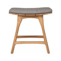 Edmond Upholstered Backless Teak Outdoor Bar and Counter Stool