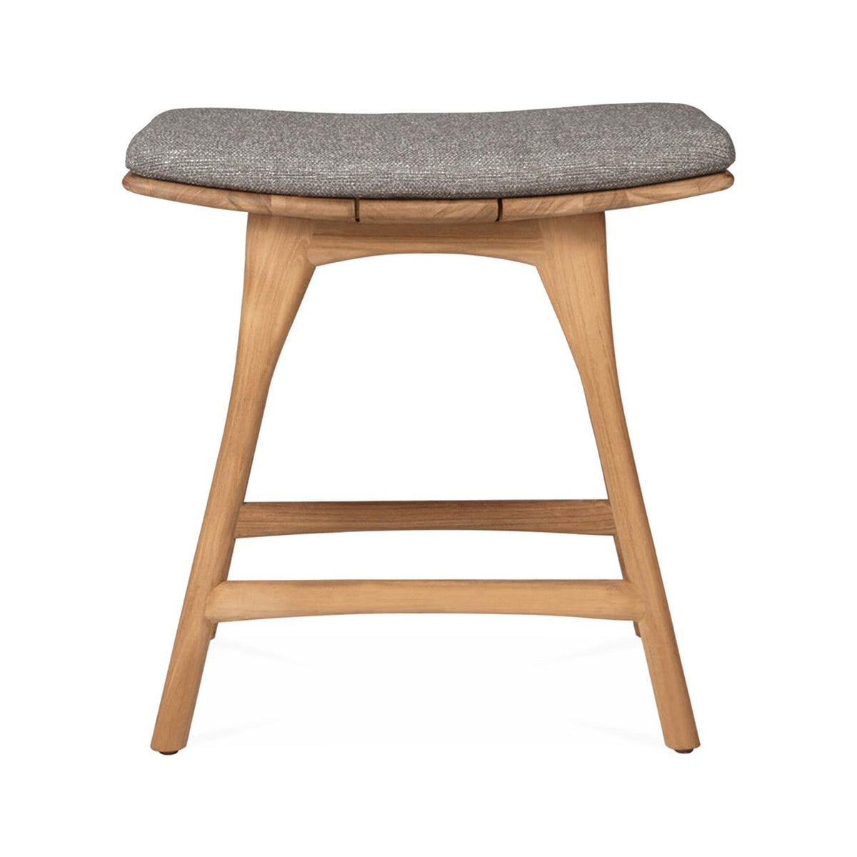 Edmond Upholstered Backless Teak Outdoor Bar and Counter Stool