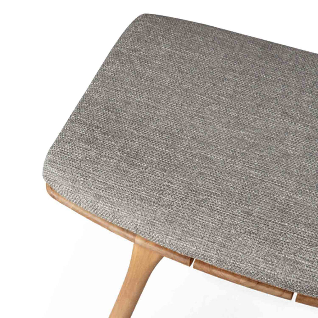 Edmond Upholstered Backless Teak Outdoor Bar and Counter Stool