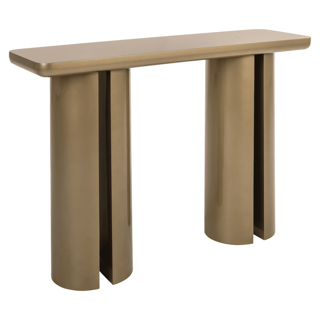 Efina Gold Finish Statement Console Table