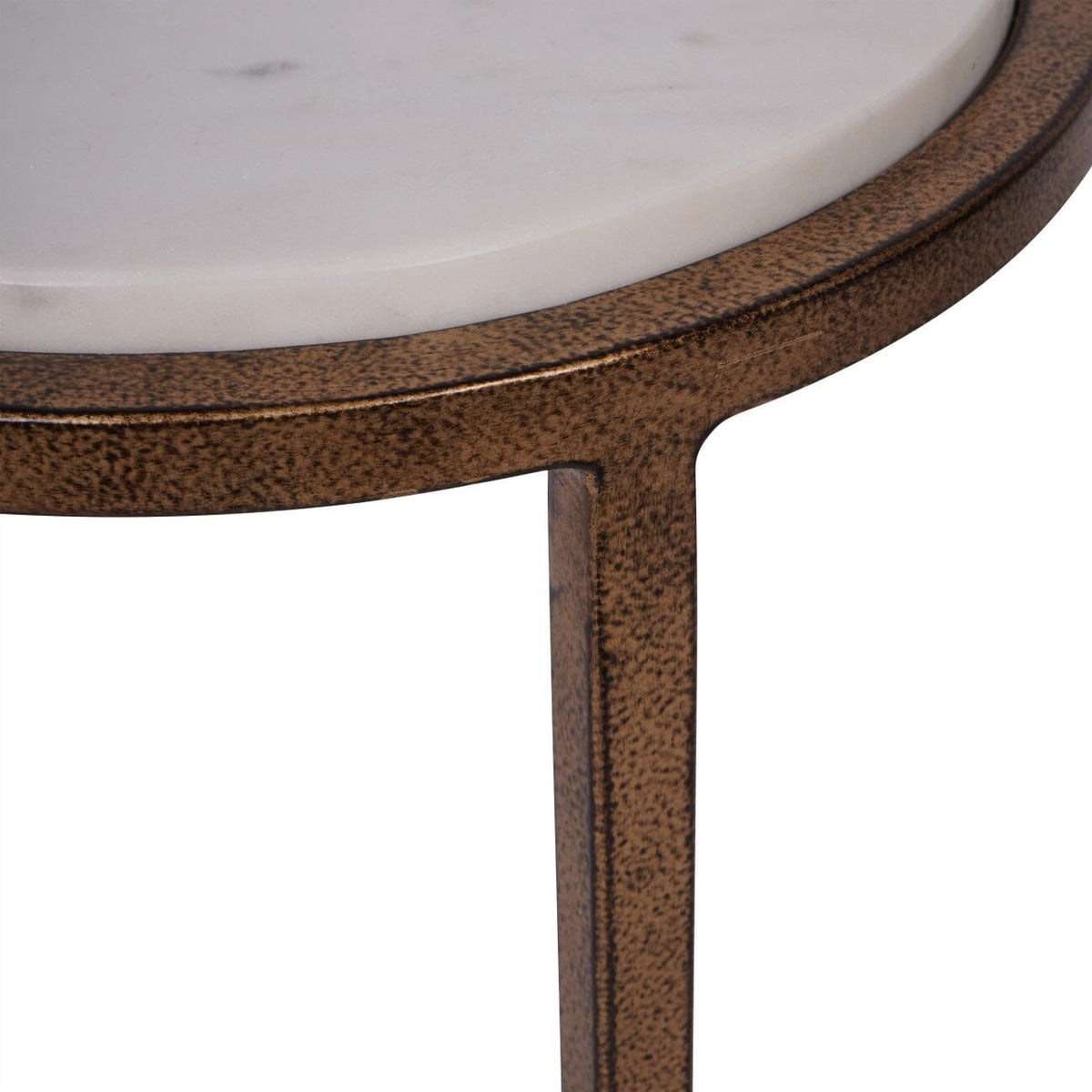 Eira Bronze Side Table with Marble Top
