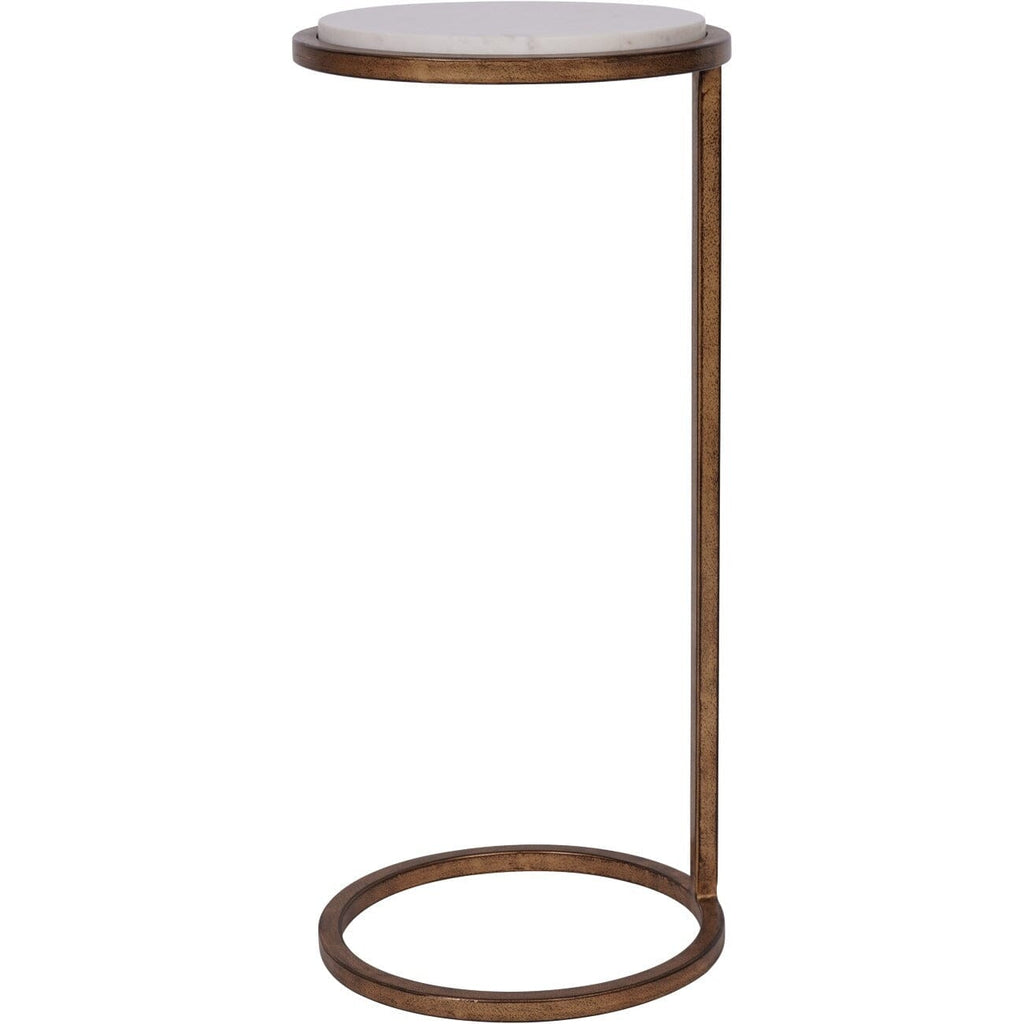 Eira Bronze Side Table with Marble Top