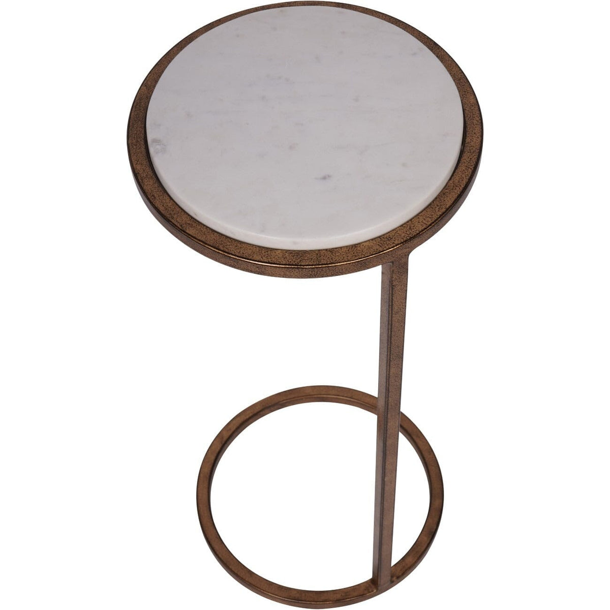 Eira Bronze Side Table with Marble Top
